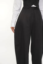 Barrey Black Cotton Pant