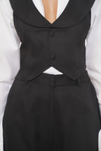 Bodi Black Cotton Knotted Top