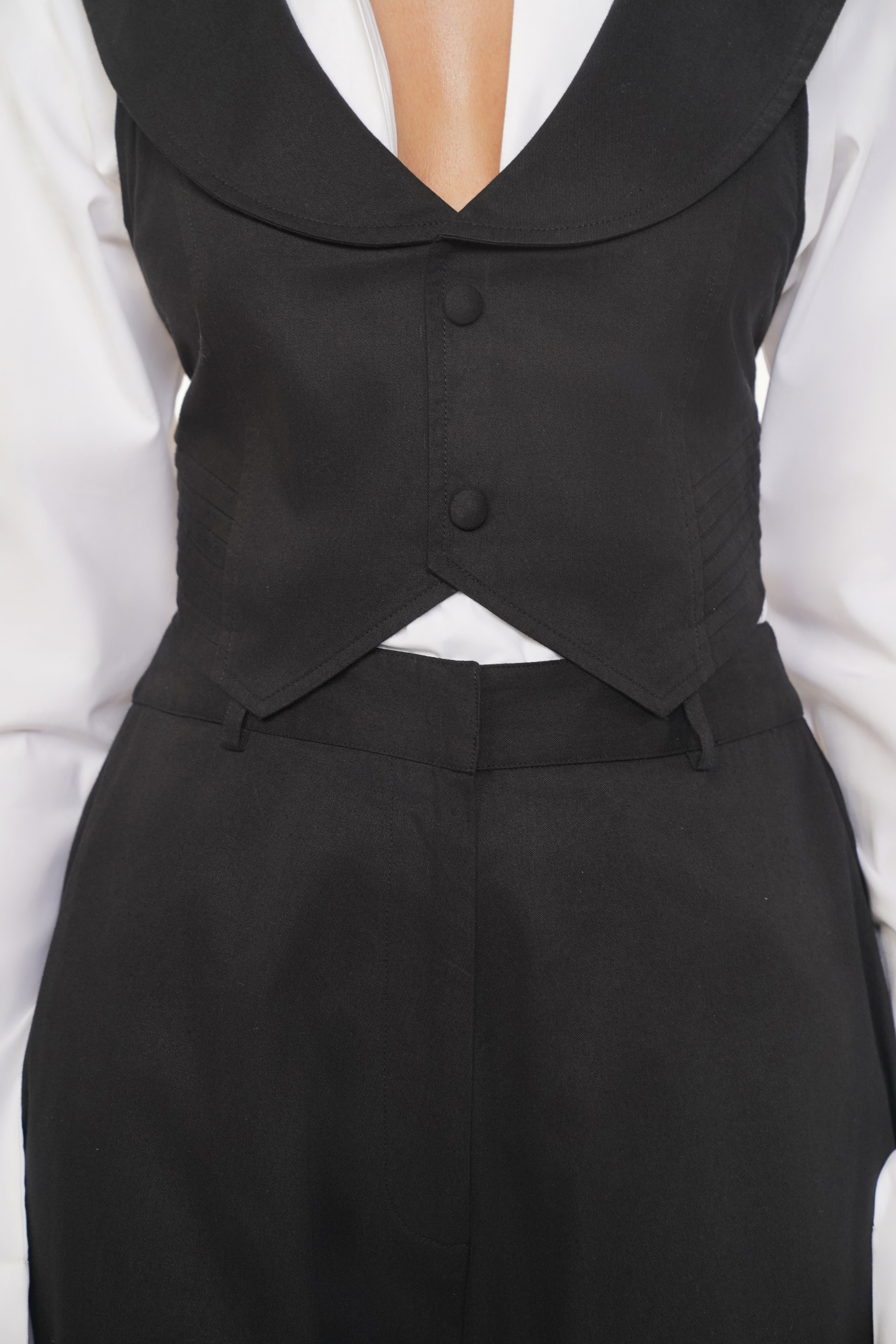 Bodi Black Cotton Knotted Top