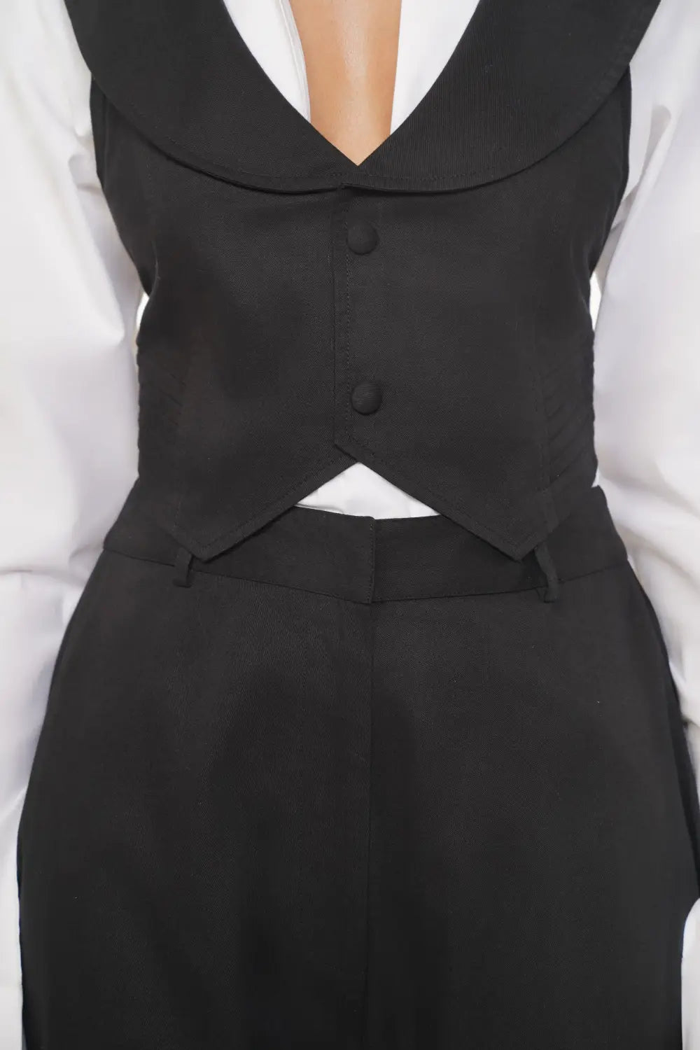 Bodi Black Cotton Knotted Top