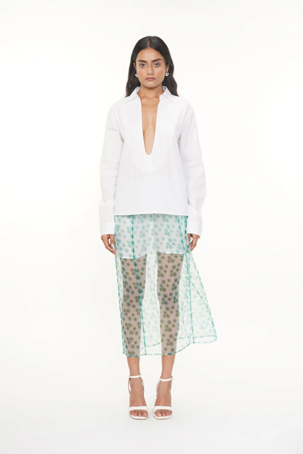 Orga Printed Organza Skirt