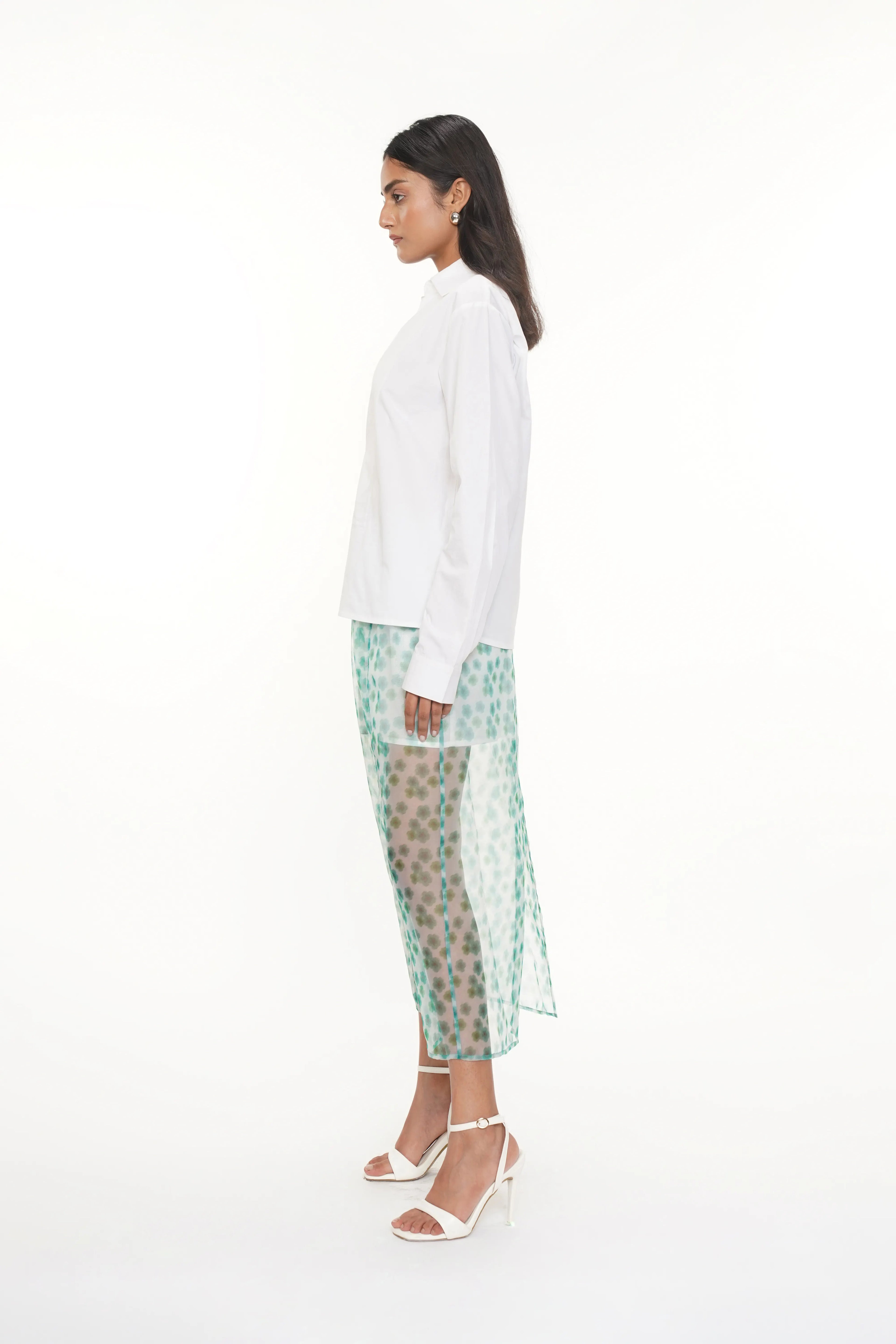 Orga Printed Organza Skirt