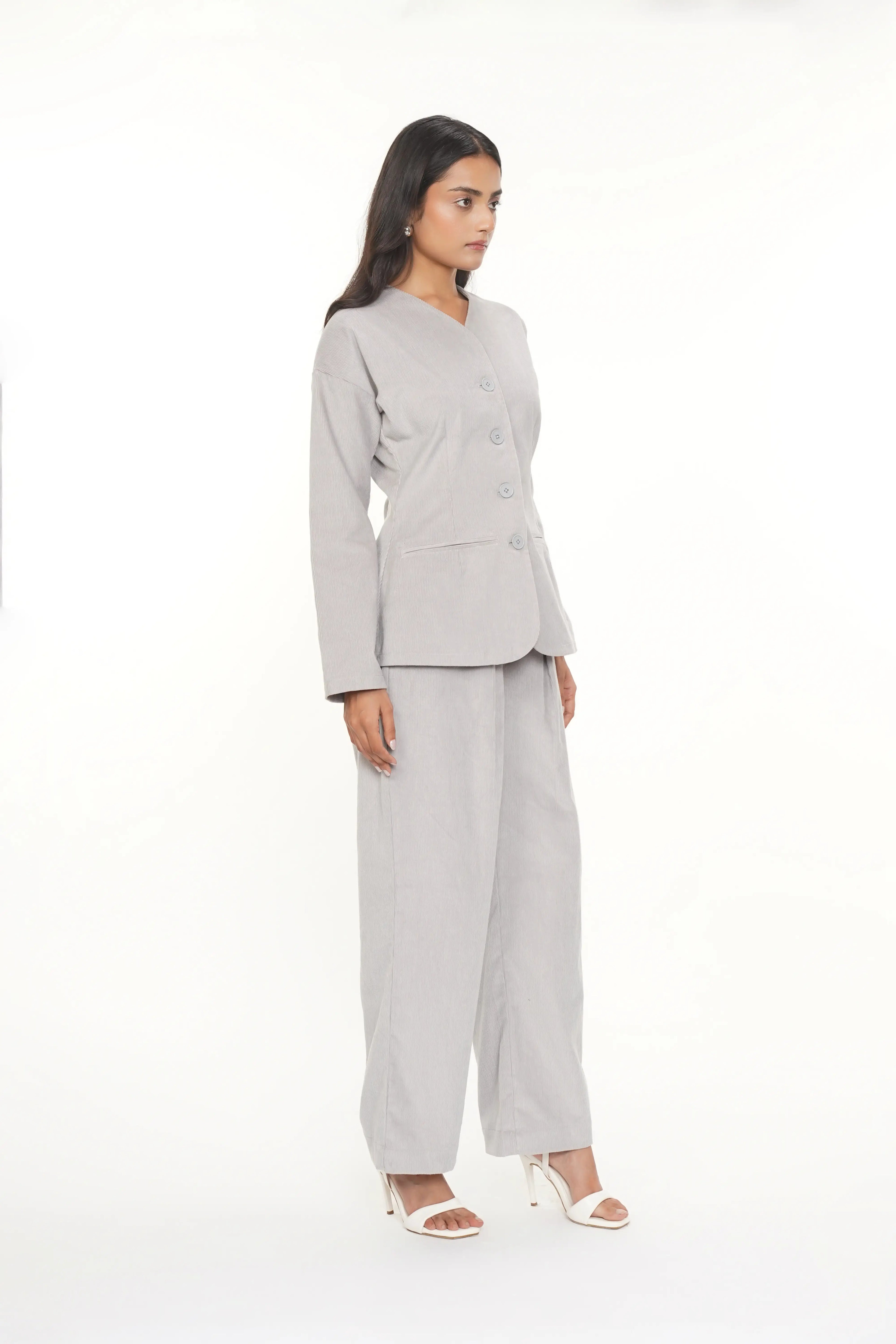 Mona L.Grey Cordoury Jacket