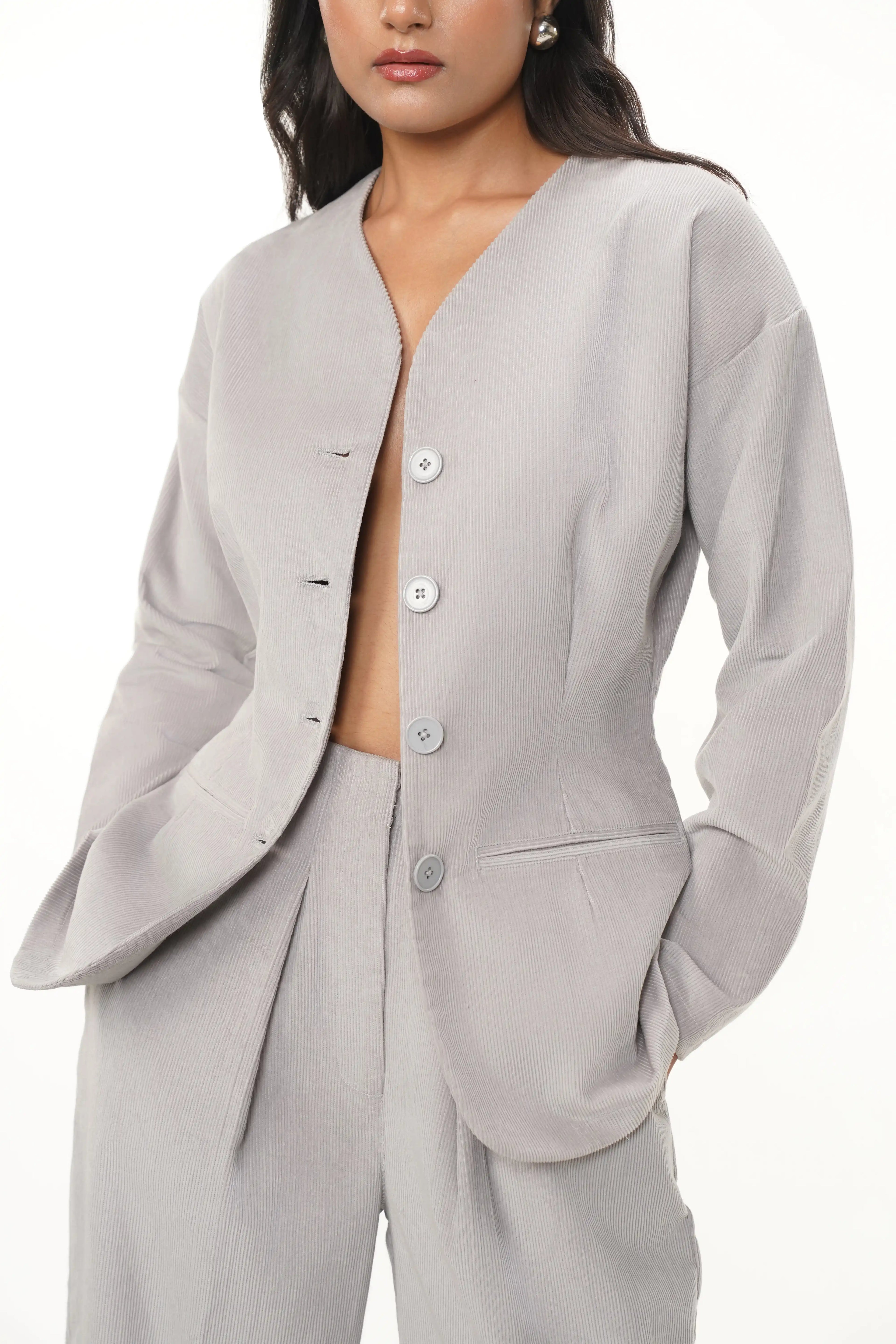 Mona L.Grey Cordoury Jacket