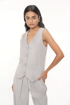 Lacy L.grey Cordoury Waistcoat