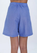 Short en lin Bleue