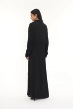 Theo Black Crepe Slit Dress