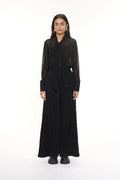 Pan Black Crepe Pleated Pant