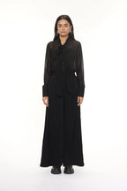 Pan Black Crepe Pleated Pant