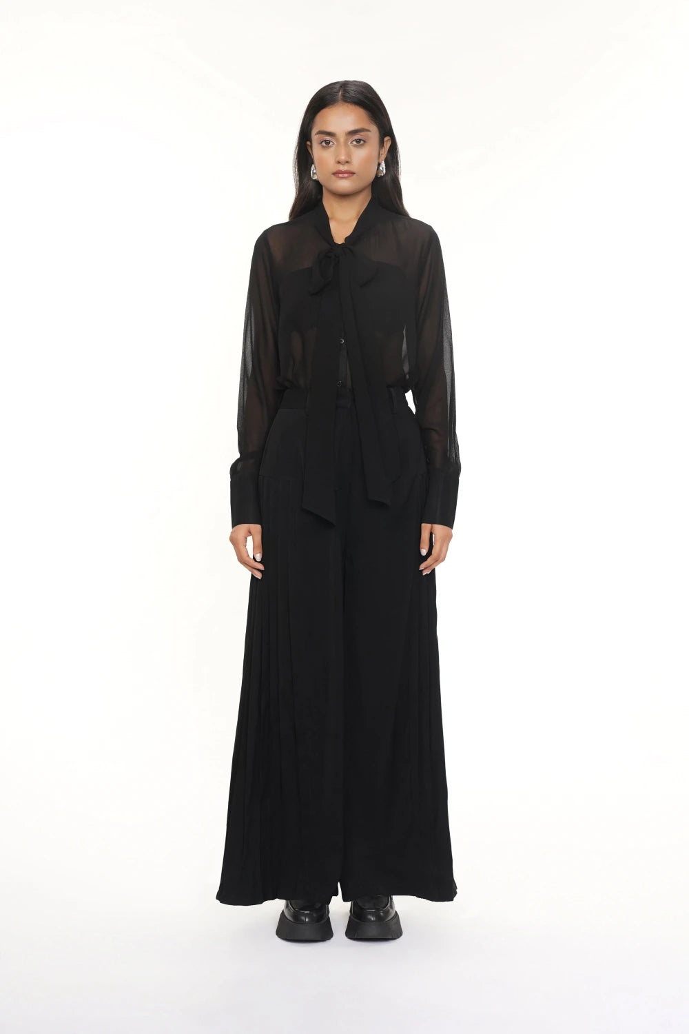 Tux Black Georgette Shirt