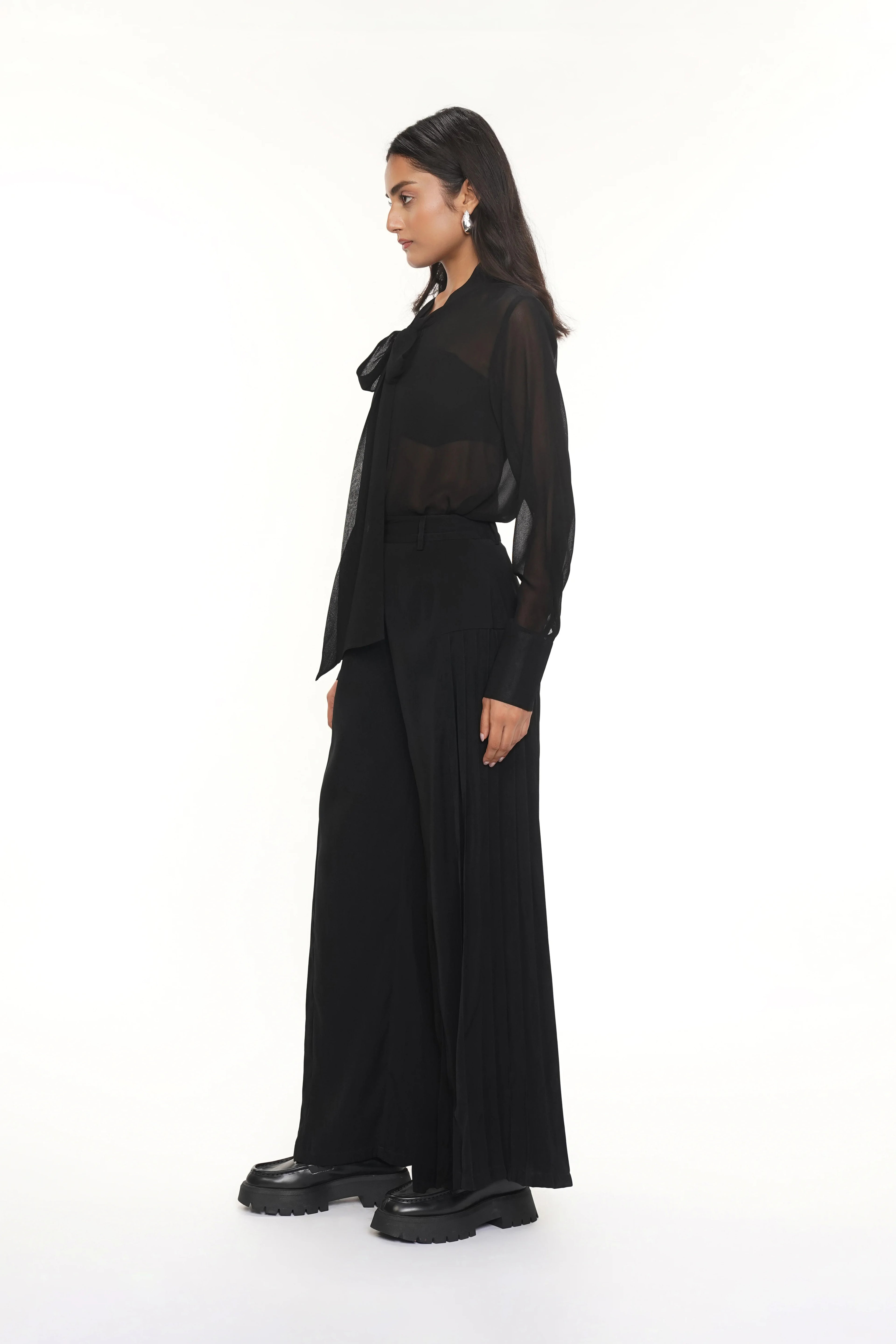Tux Black Georgette Shirt