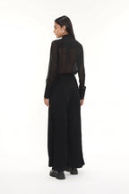 Pan Black Crepe Pleated Pant