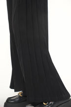 Pan Black Crepe Pleated Pant