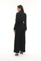 Jackey Black Crepe Flower Jacket