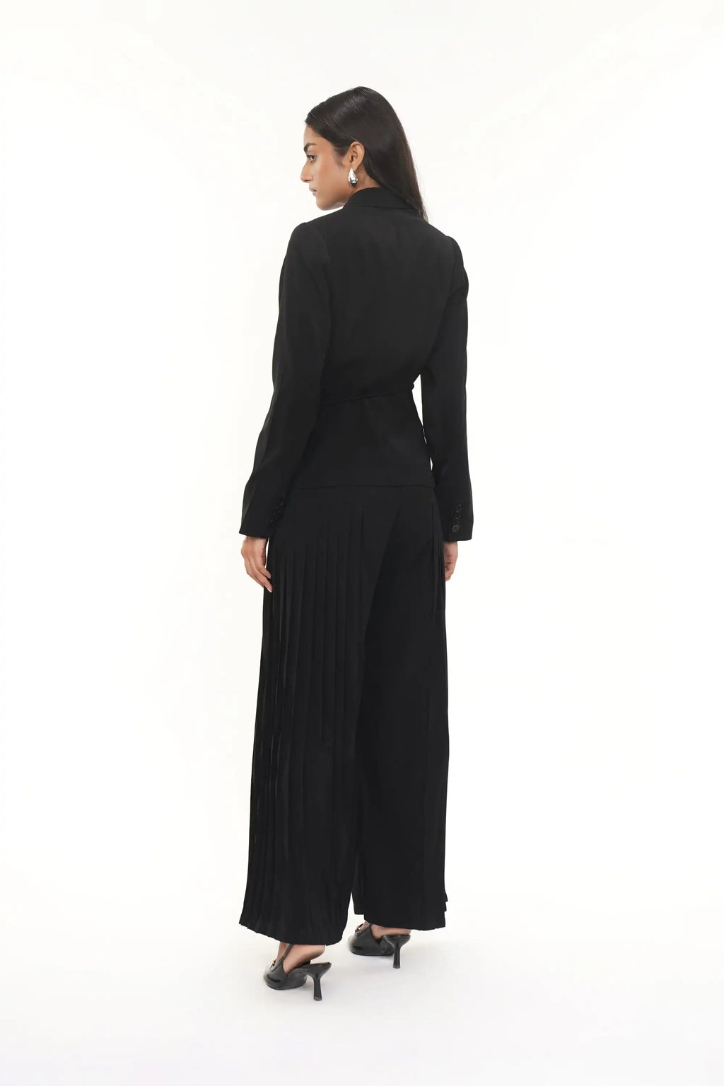 Jackey Black Crepe Flower Jacket