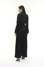 Jackey Black Crepe Flower Jacket