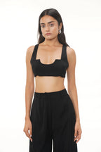 Sim Black Cotton Bralette