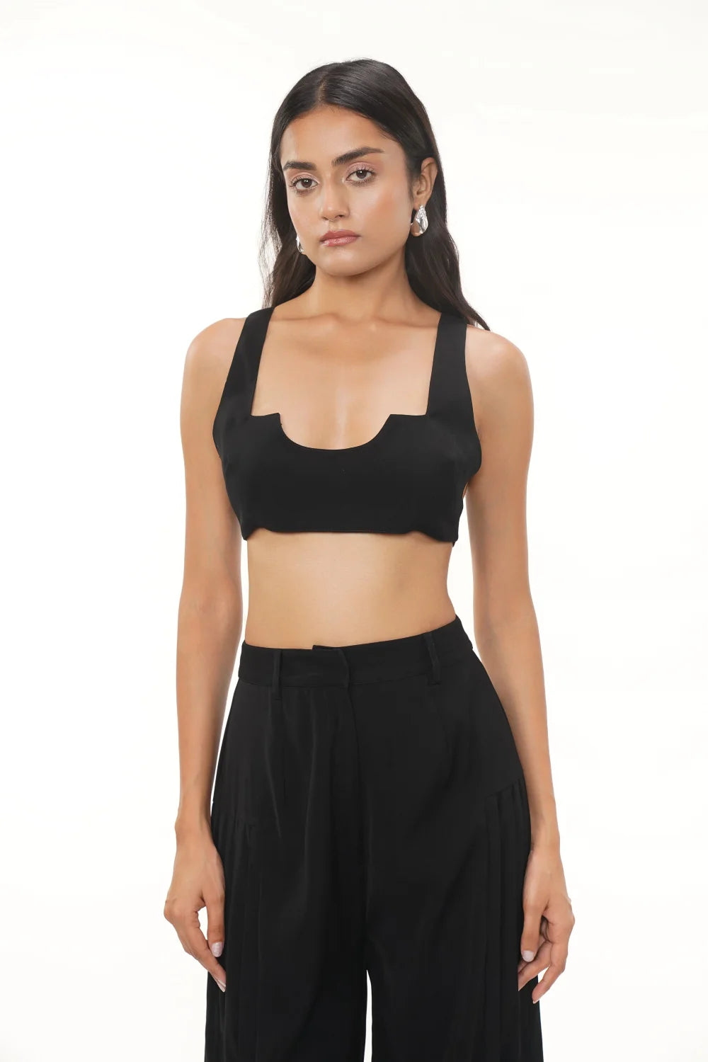 Sim Black Cotton Bralette