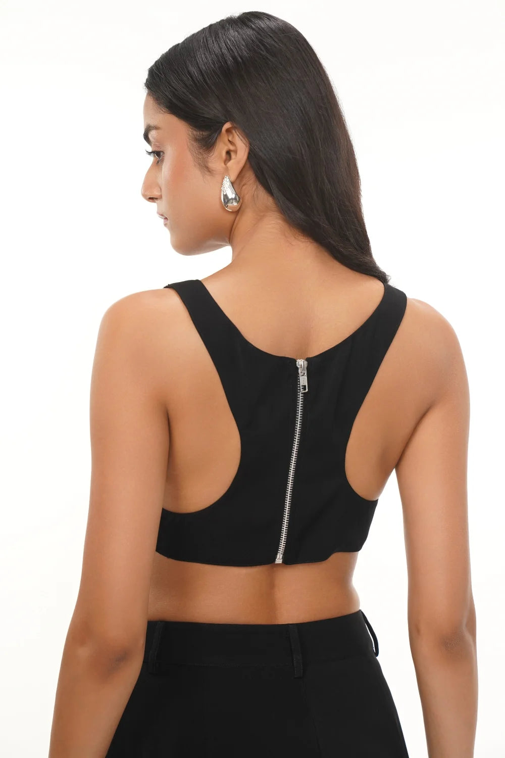 Sim Black Cotton Bralette