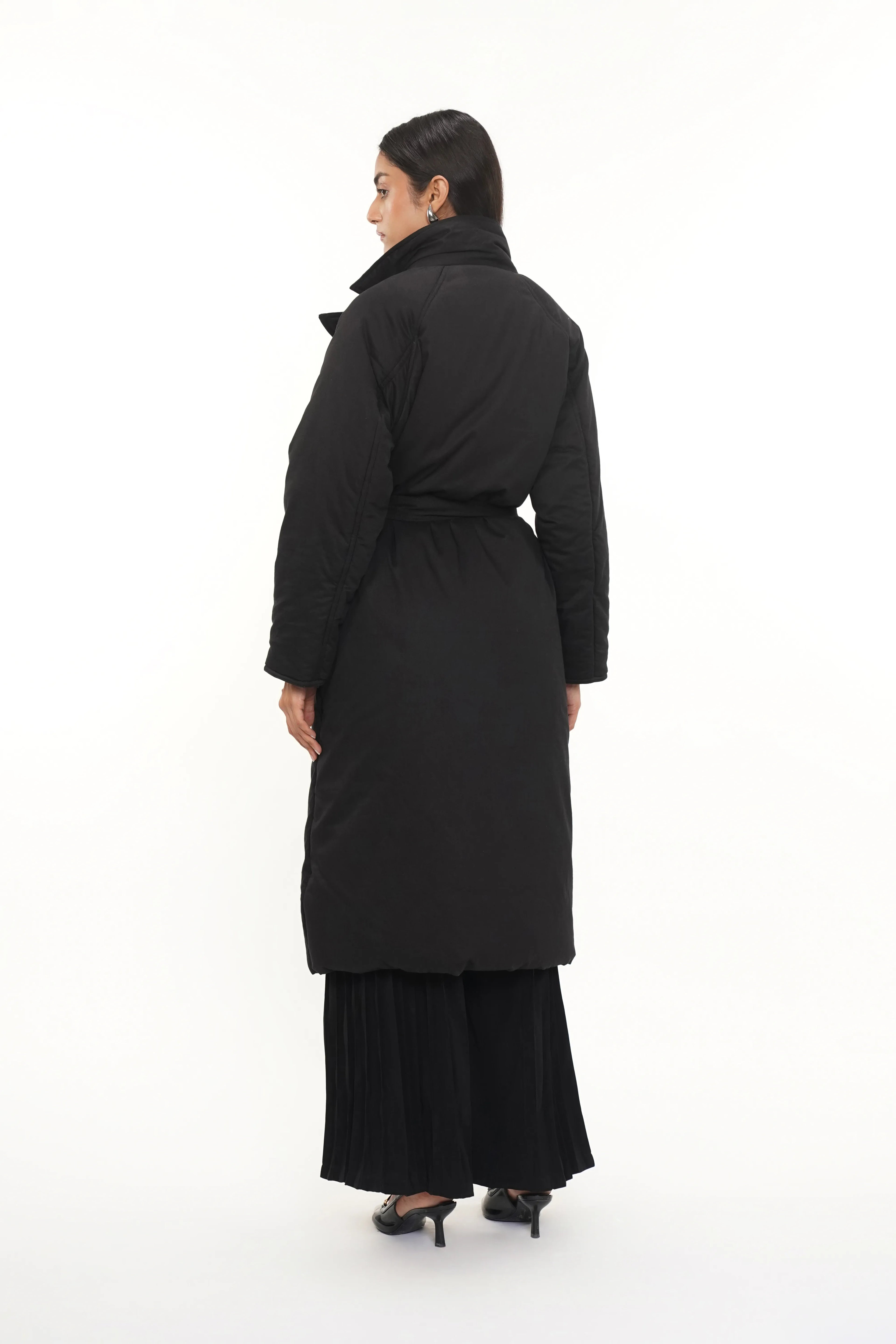 Ciaga Black Cotton Puffer Jacket