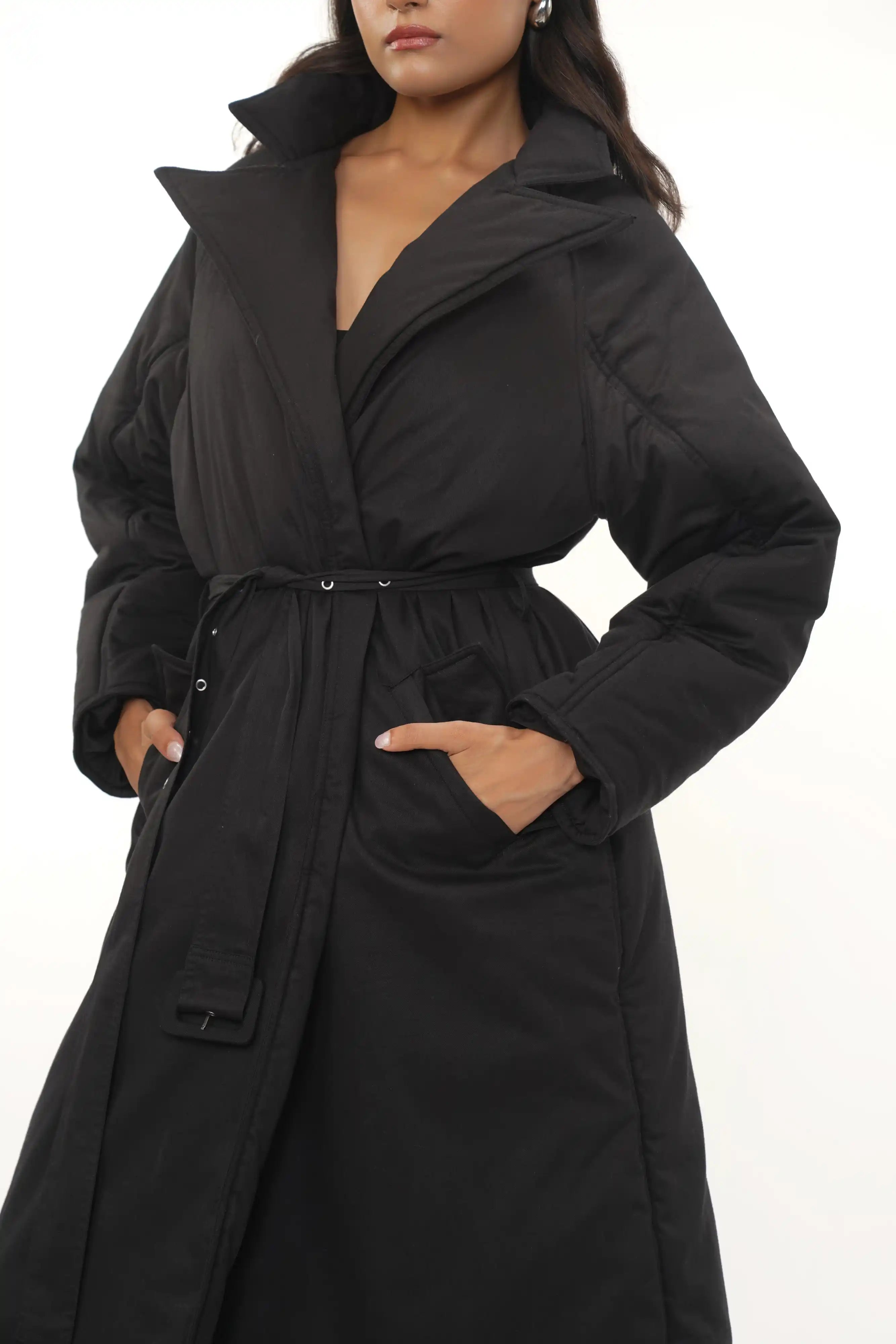 CIAGA BLACK COTTON PUFFER JACKET