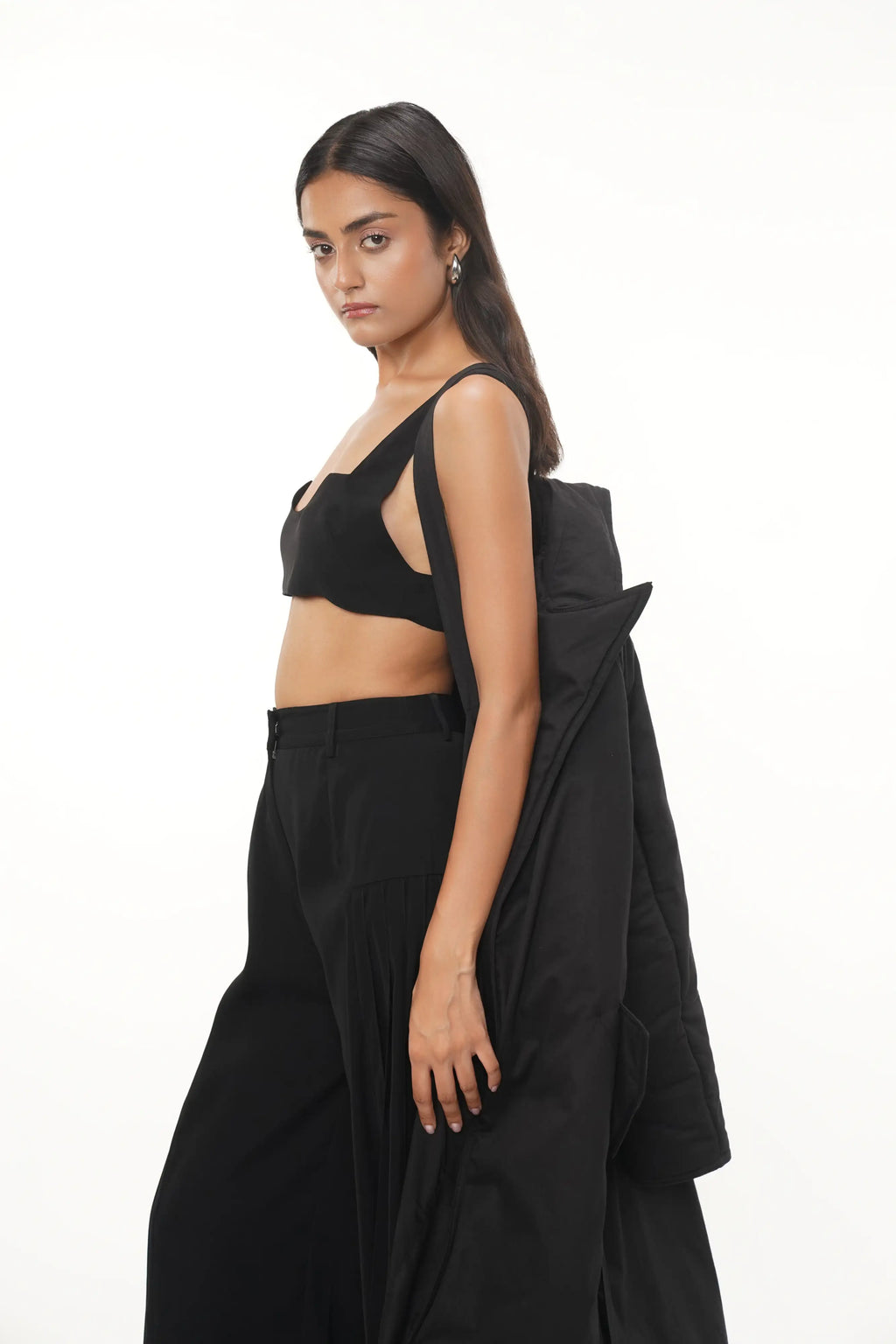 CIAGA BLACK COTTON PUFFER JACKET