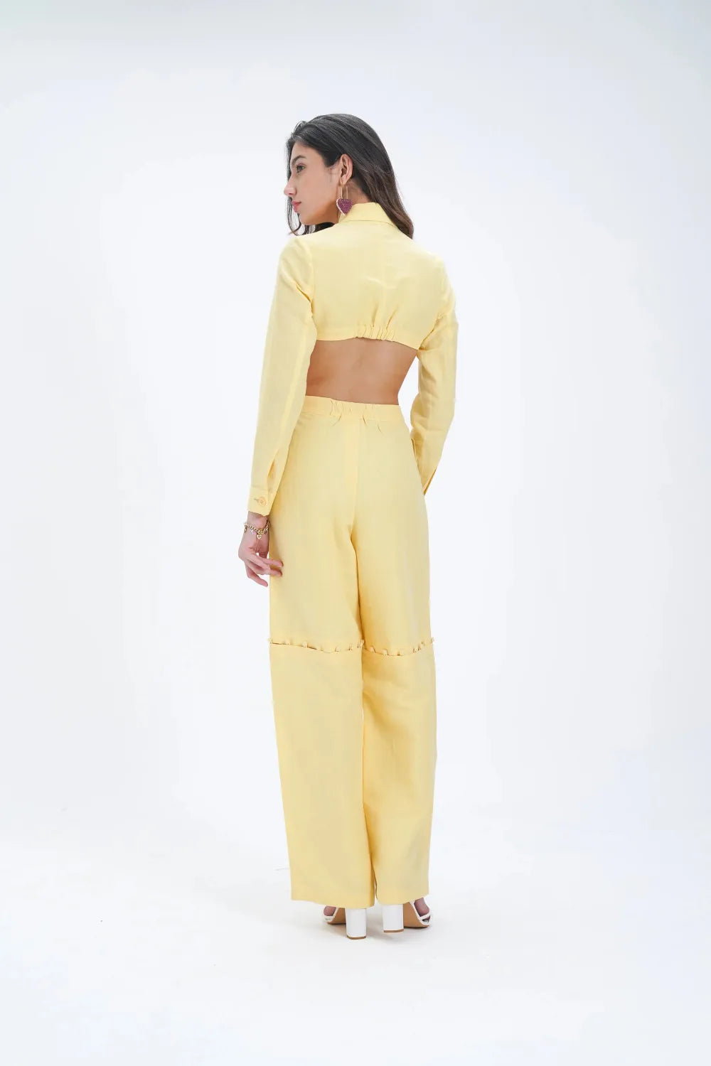 Pantalon Jort en lin jaune beurre