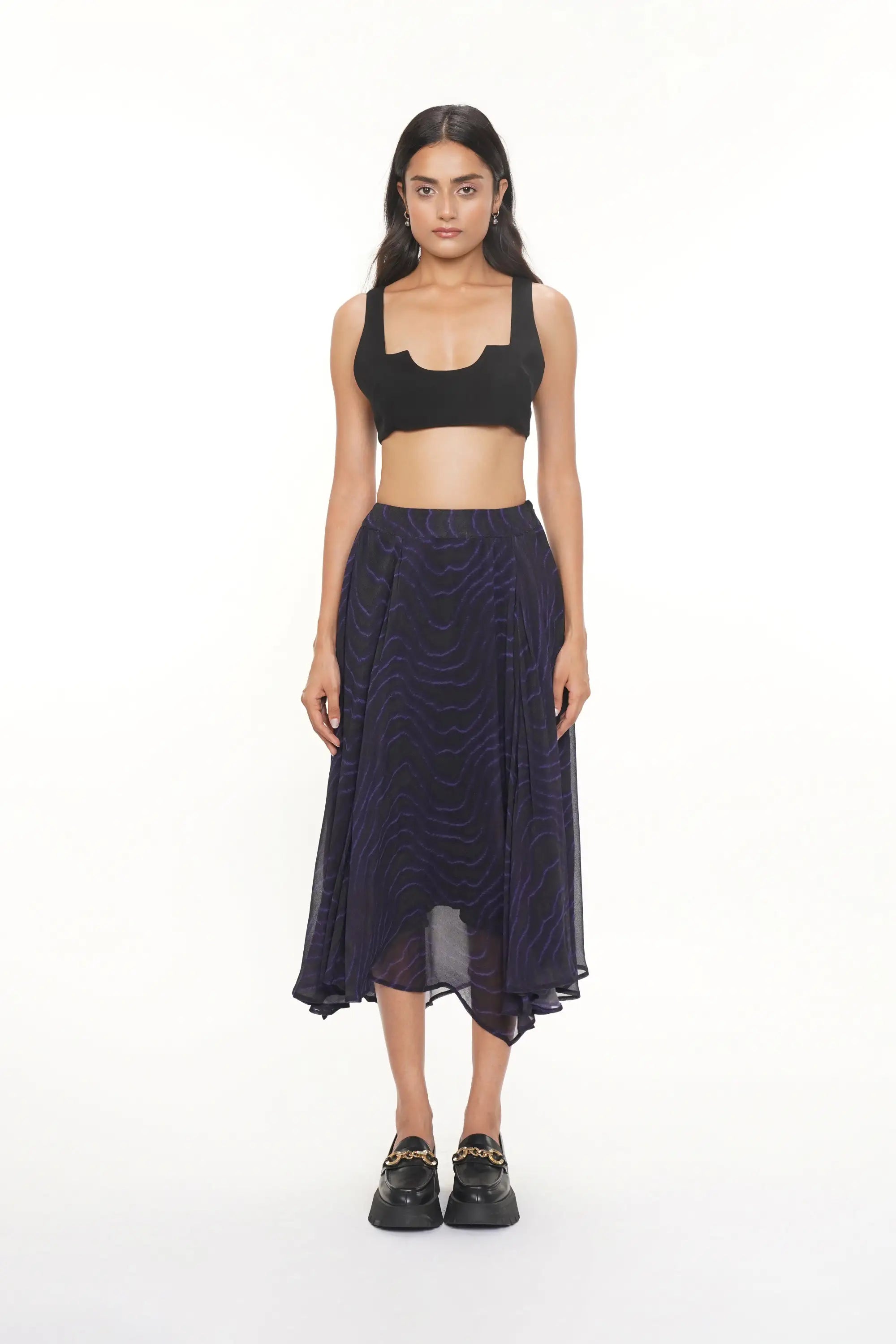 Massimo Printed Georgette Handerchief Skirt