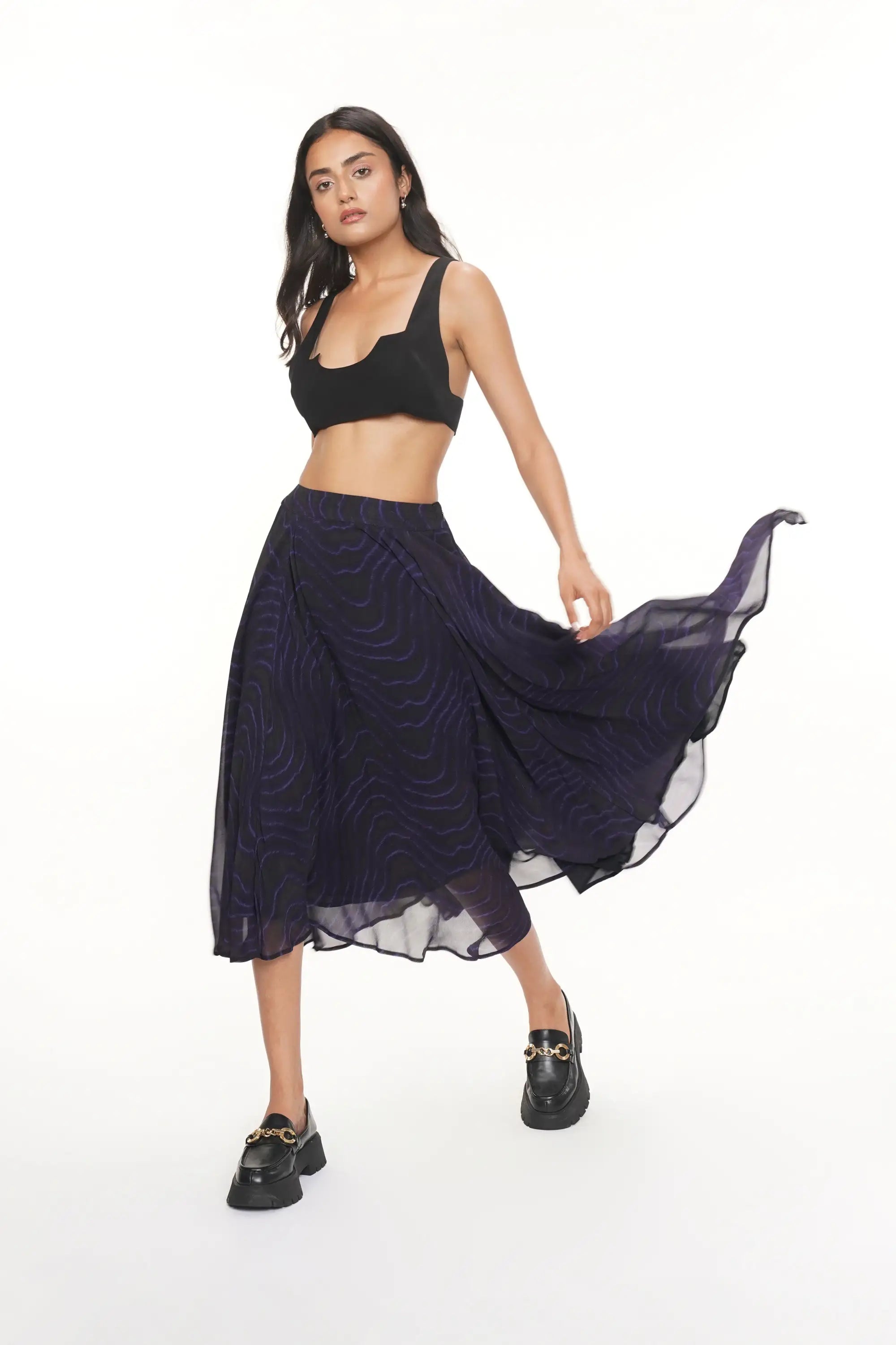 Massimo Printed Georgette Handerchief Skirt