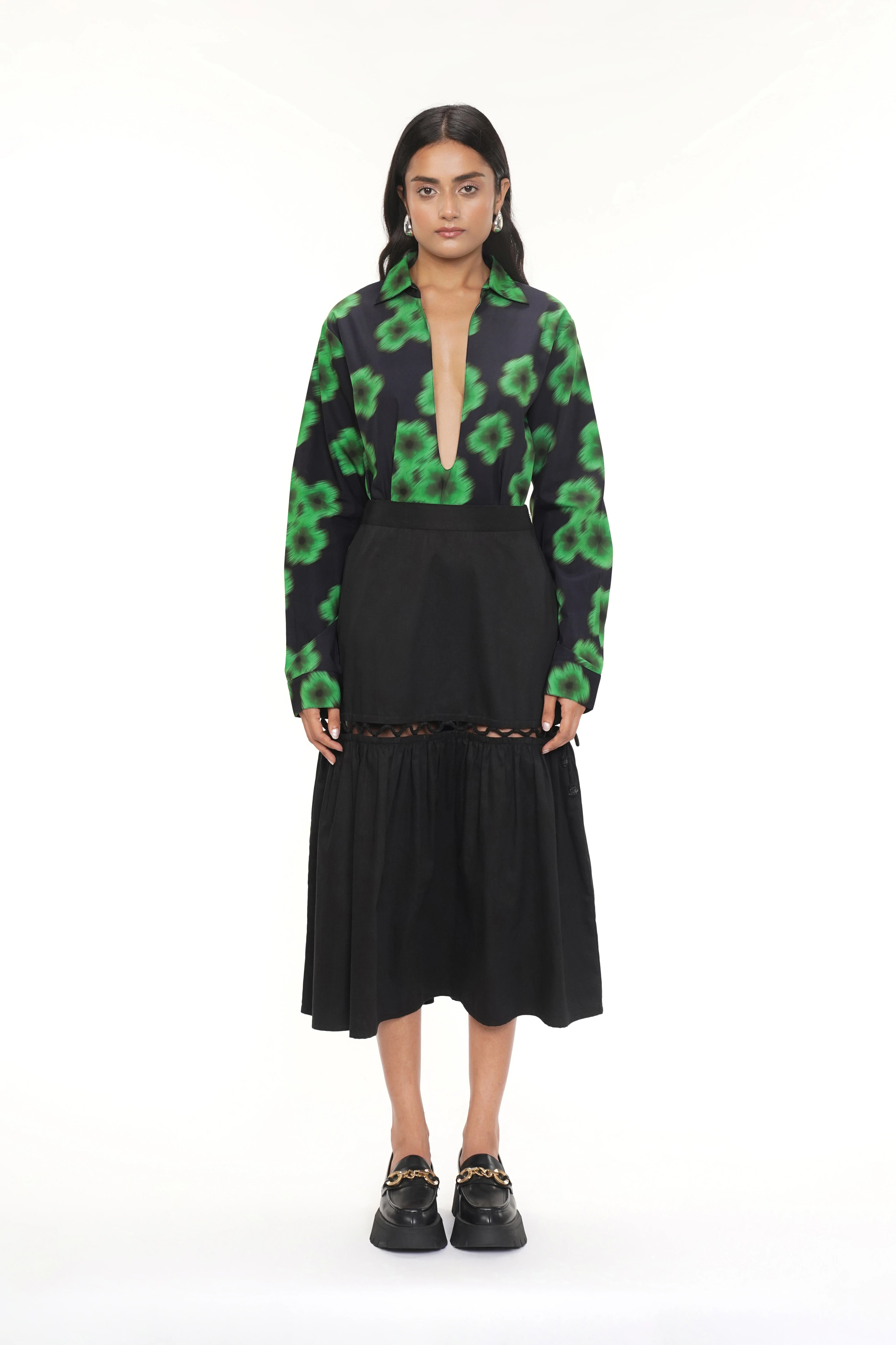 Aria Black Cotton Skirt