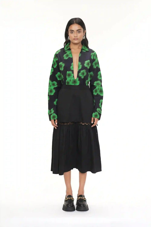 Aria Black Cotton Skirt