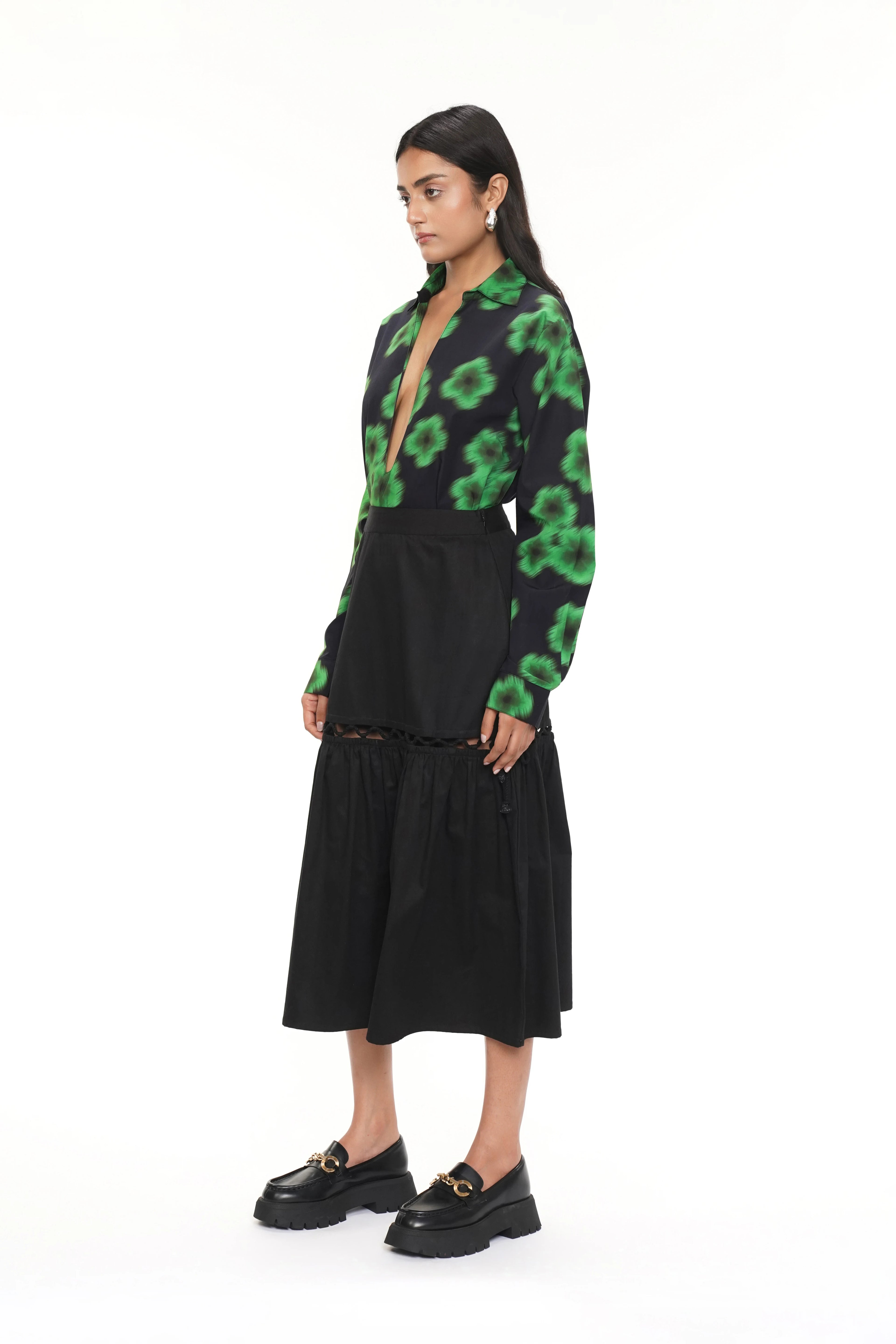 Aria Black Cotton Skirt