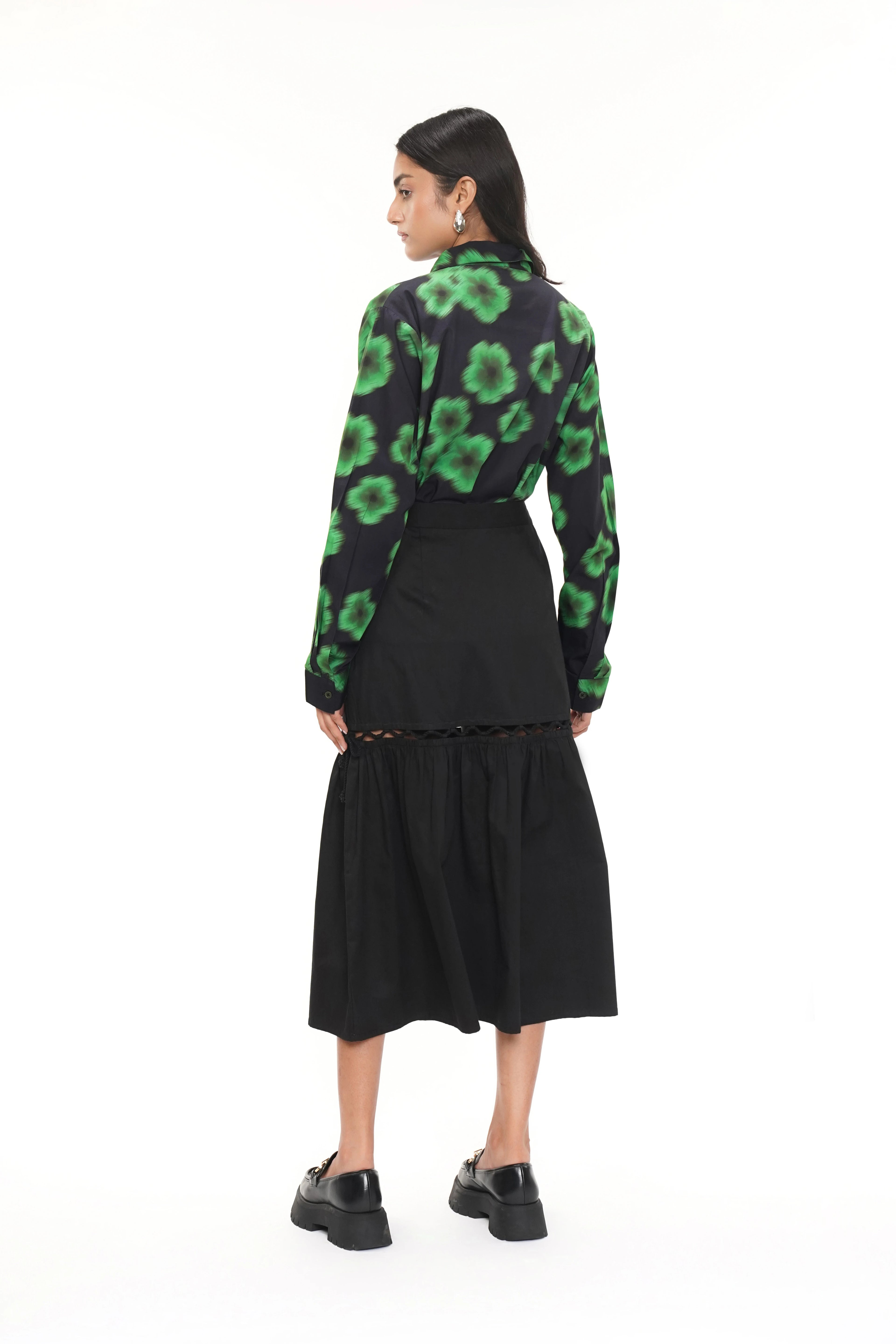 Aria Black Cotton Skirt