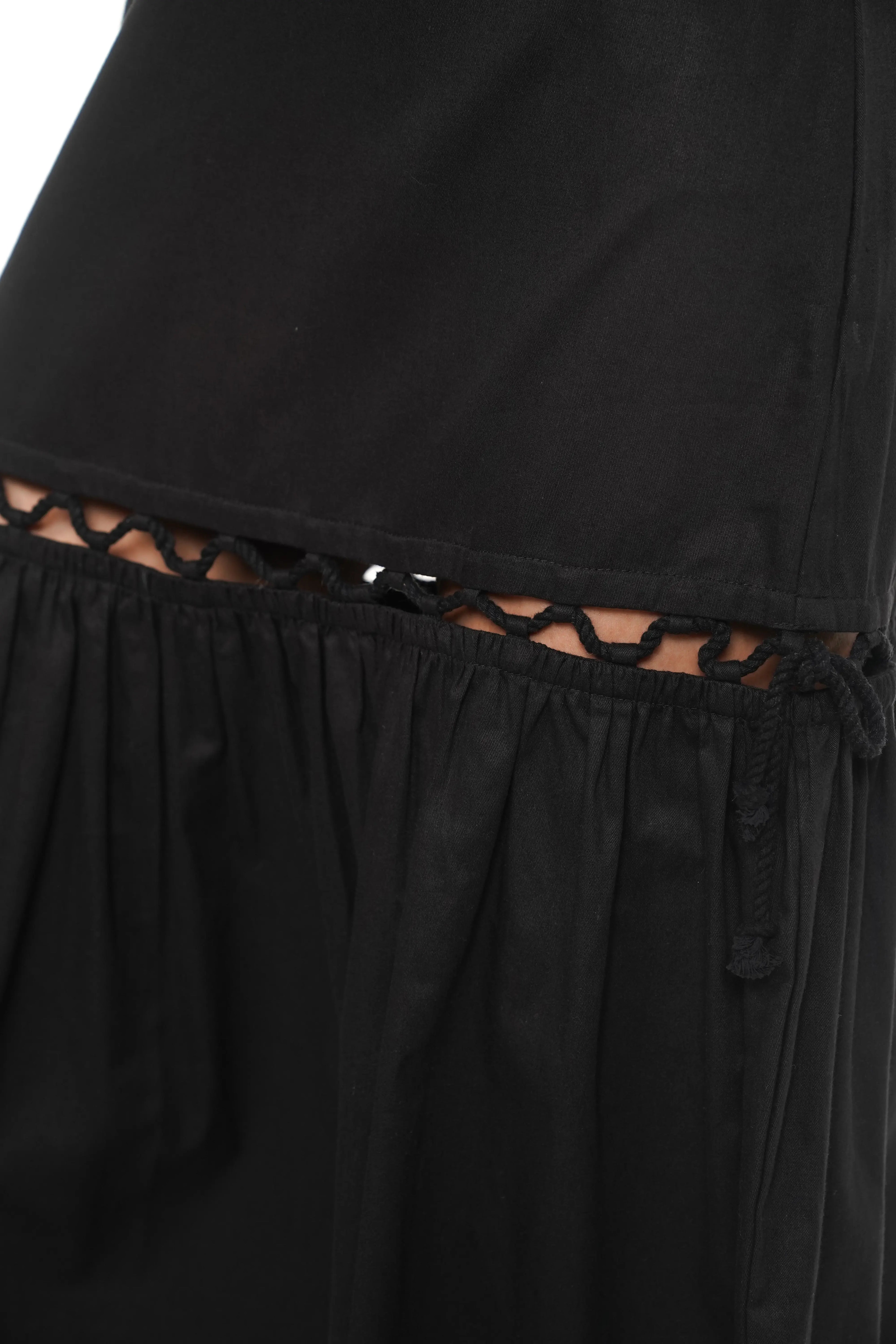 Aria Black Cotton Skirt