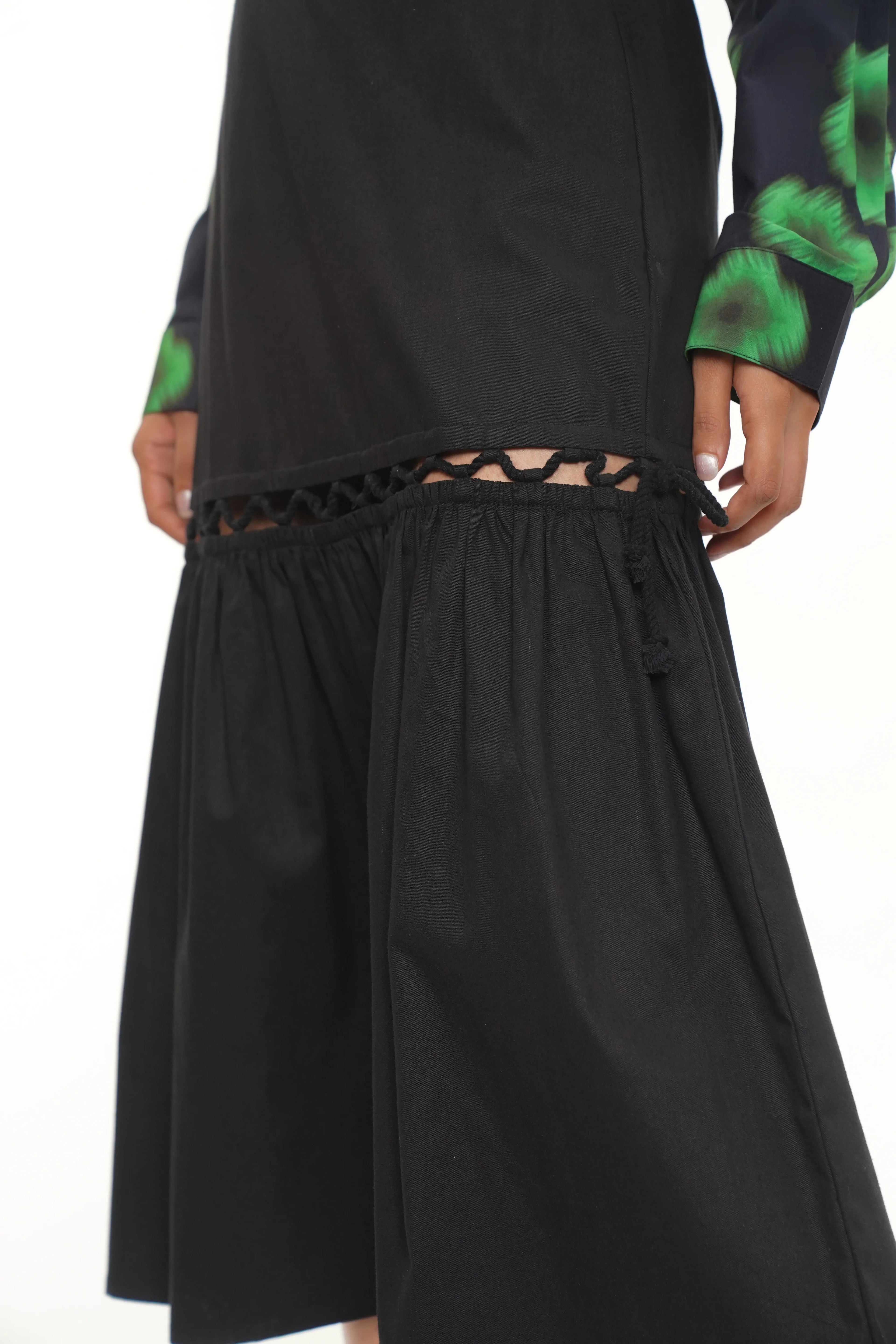 Aria Black Cotton Skirt