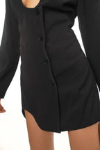 Hann Black Crepe Dress