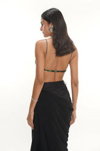 Ari Black Banana Crepe Cotton Twill Skirt
