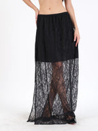 Lacie Black Poly Lace Skirt