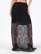 Lacie Black Poly Lace Skirt