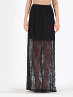 Lacie Black Poly Lace Skirt