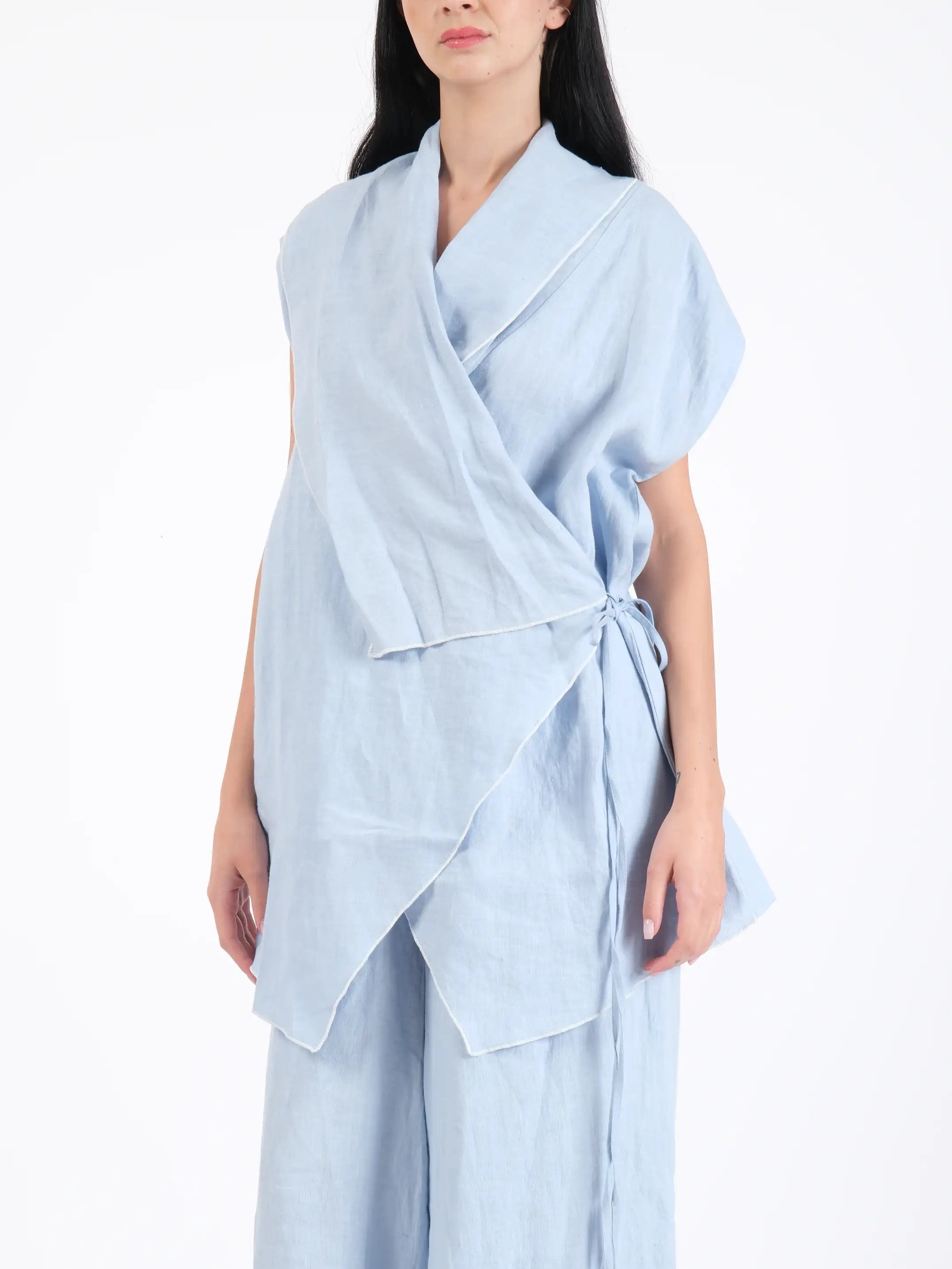 French Wrap Linen Co-Ord Set