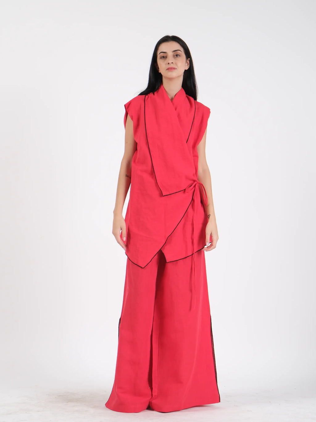 French Wrap Linen Co-Ord Set