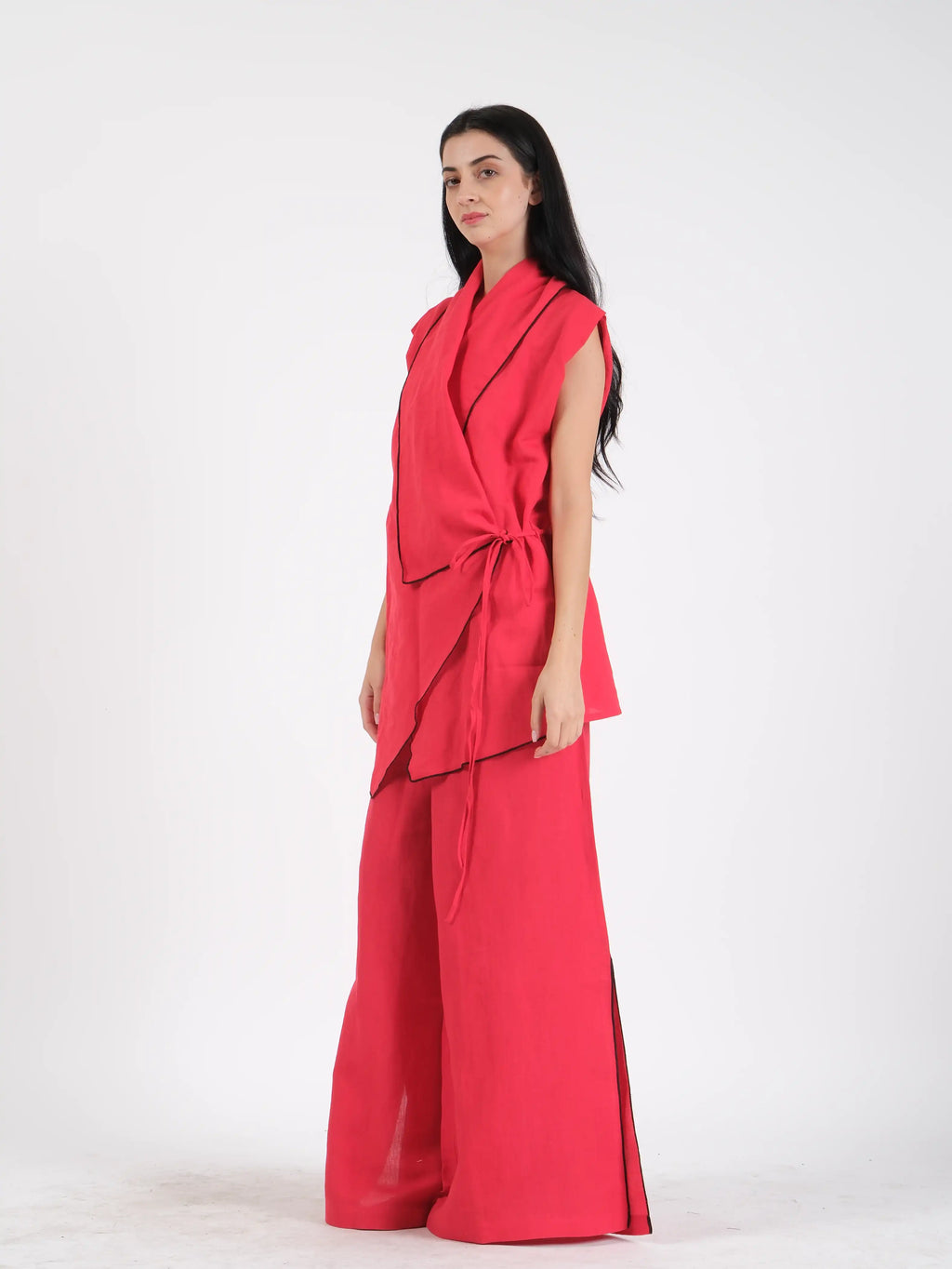 French Wrap Linen Co-Ord Set