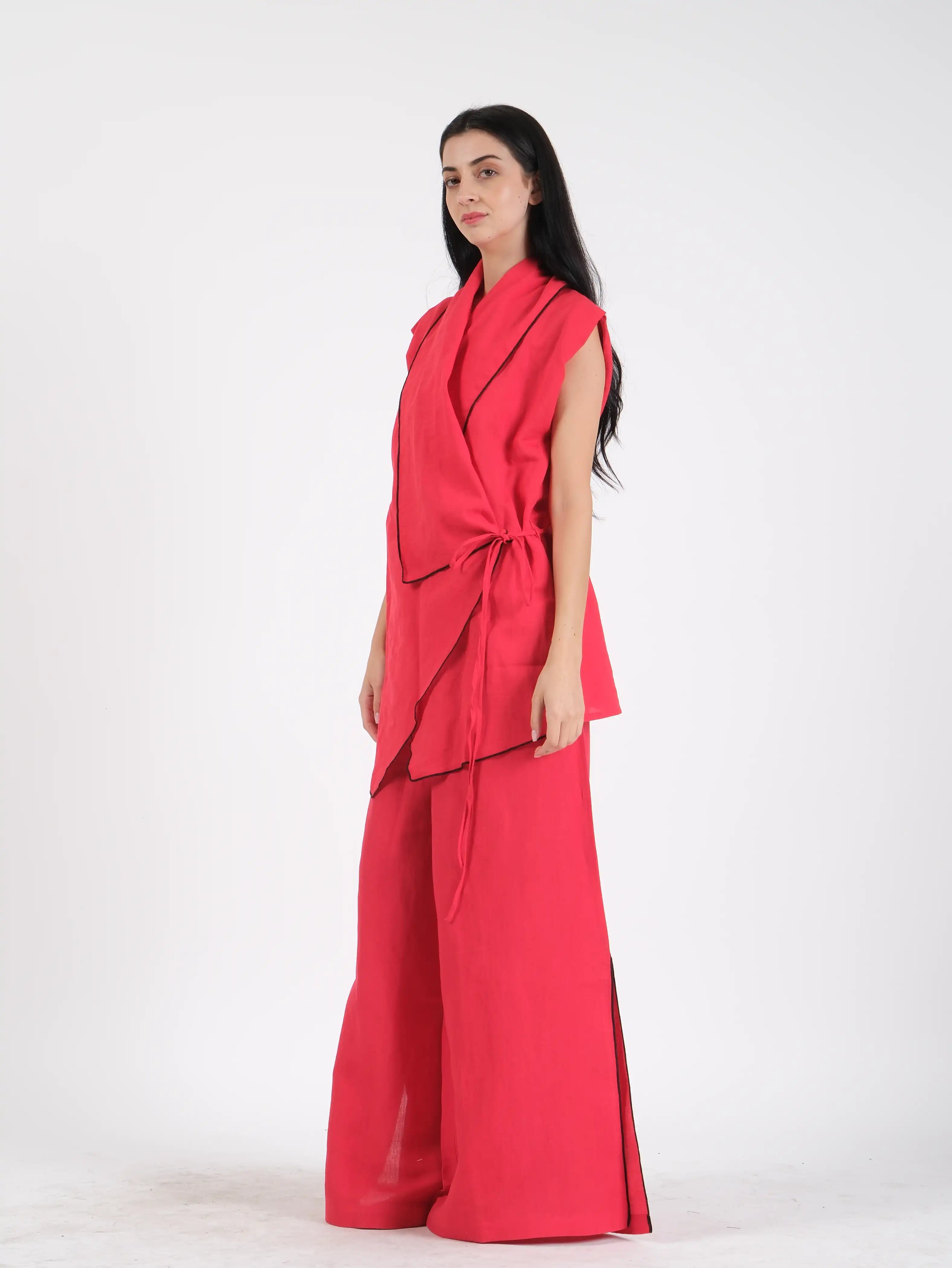 French Wrap Linen Co-Ord Set