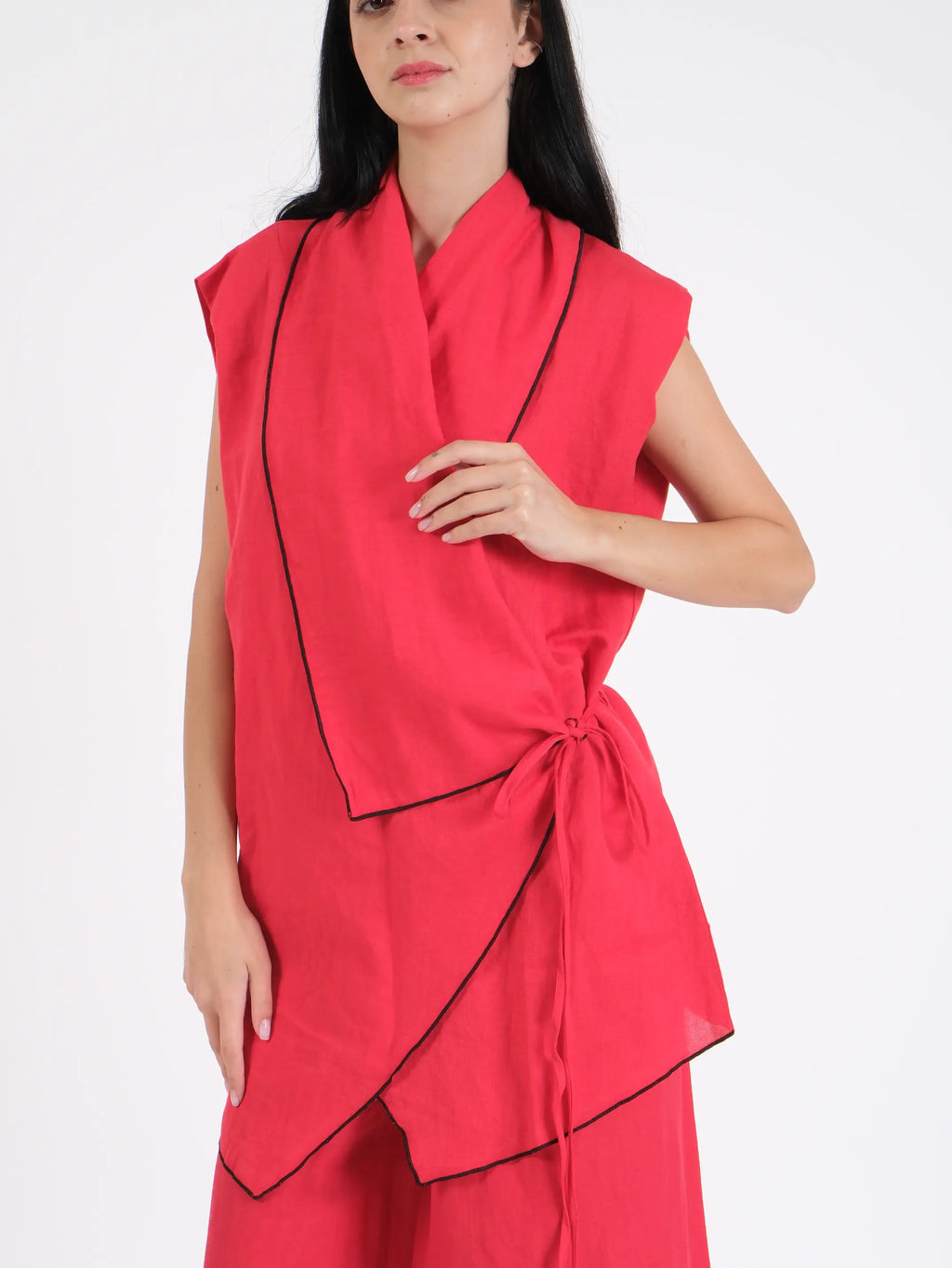 French Wrap Linen Co-Ord Set