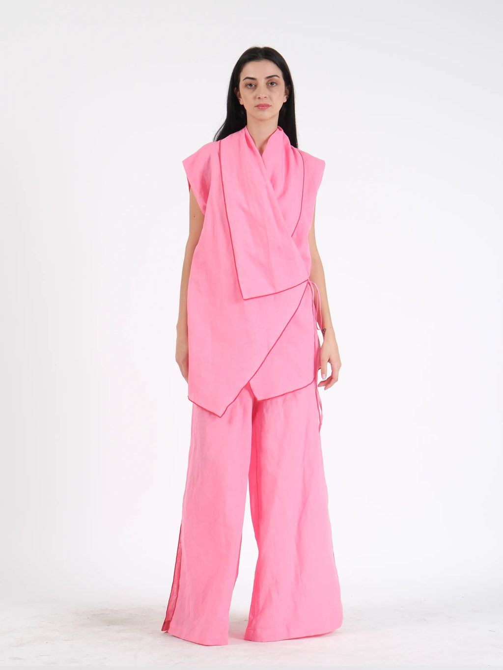 French Wrap Linen Co-Ord Set