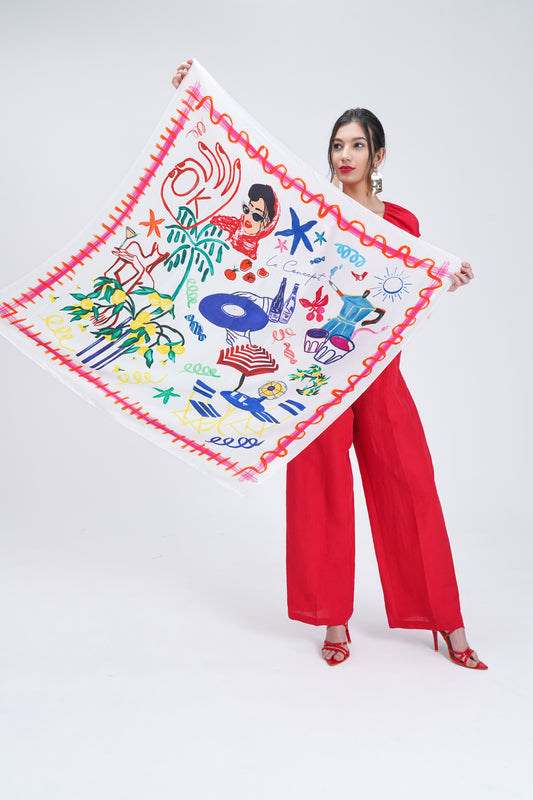 French Riviera Silk Scarf