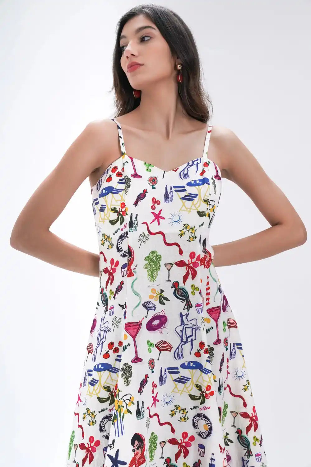 Full-Length Linen Flap Sun Dress