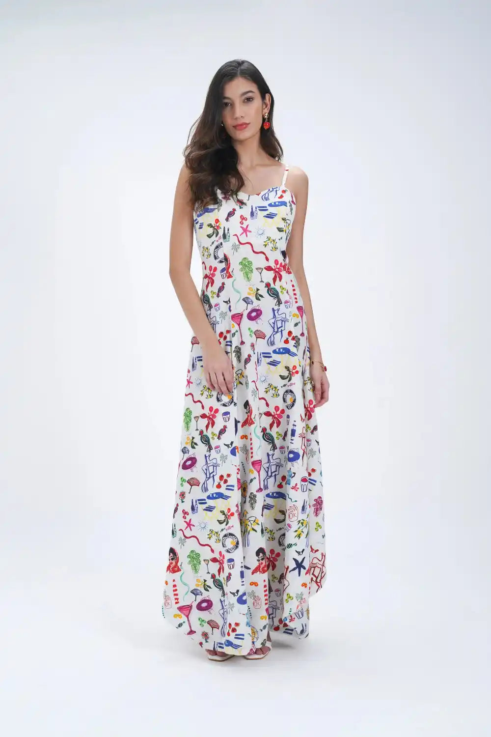 Full-Length Linen Flap Sun Dress