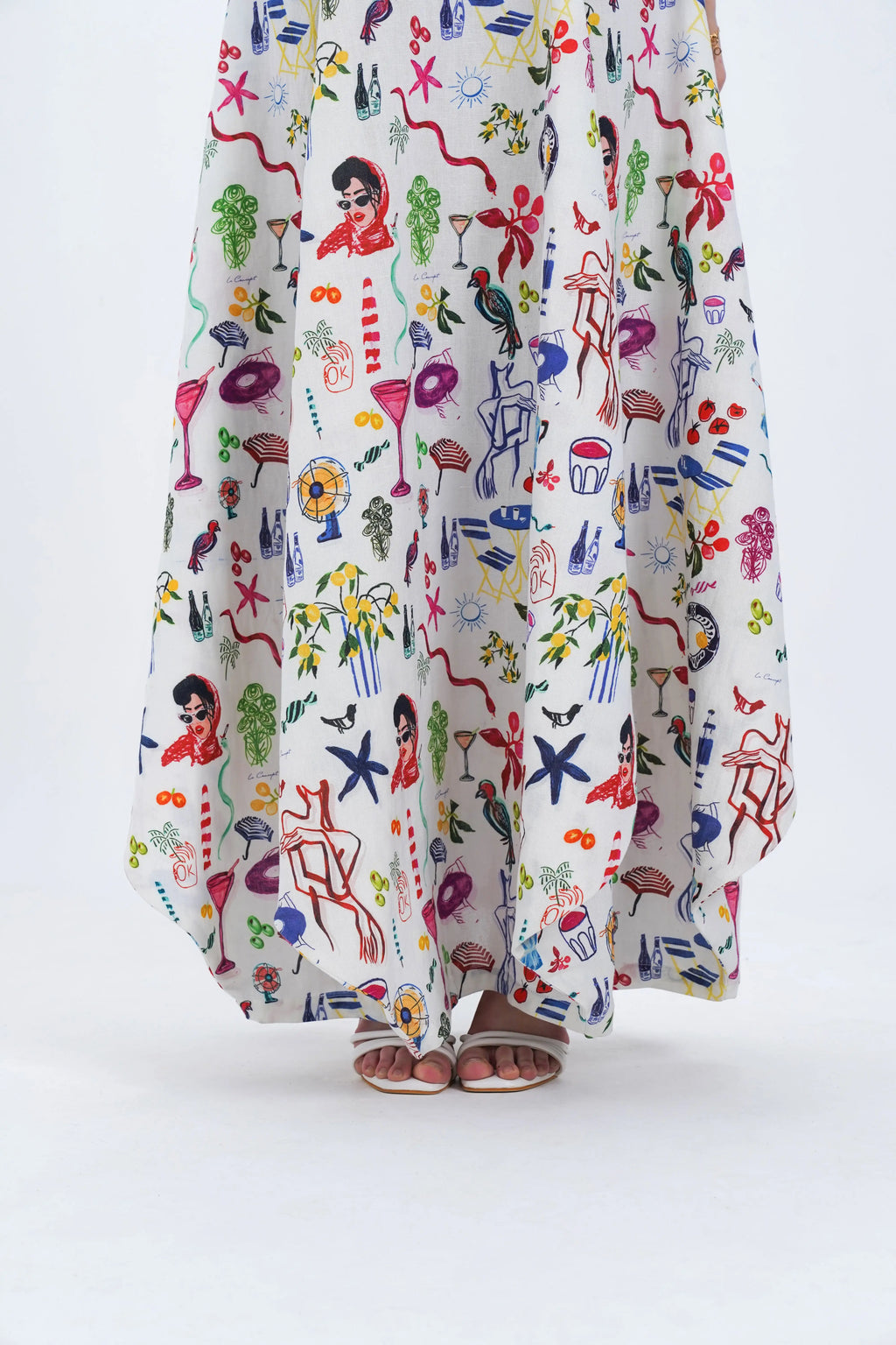 Full-Length Linen Flap Sun Dress Le Concept